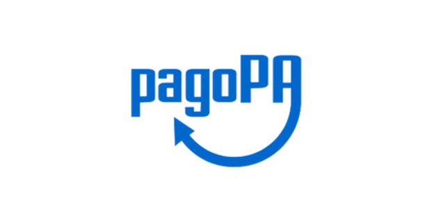 Logo pagoPA blu su sfondo bianco