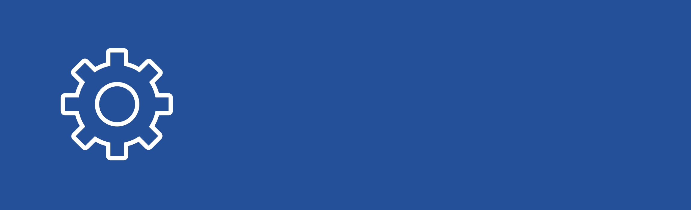 immagine stilizzata su sfondo blu con rotella dentata che simboleggia le impostazioni